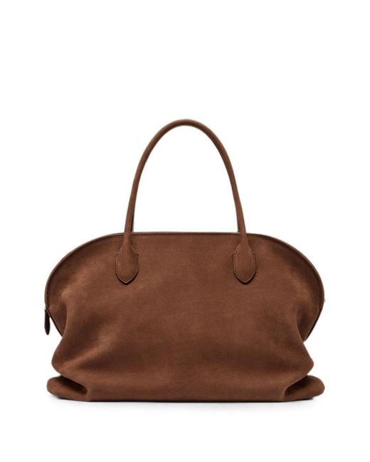 The Row Brown Agnes 15 Nubuck Shoulder Bag