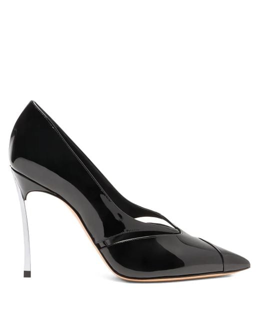 Casadei Black 100Mm Blade Pantera Cut-Out Pumps