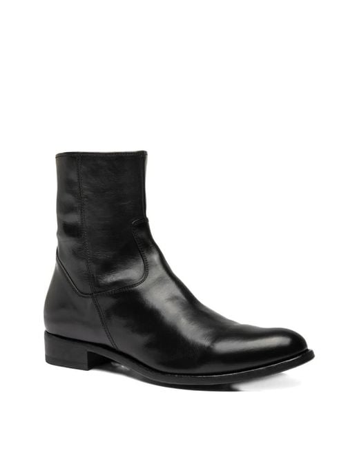 Officine Creative Black Paul Zip Leather Boots for men