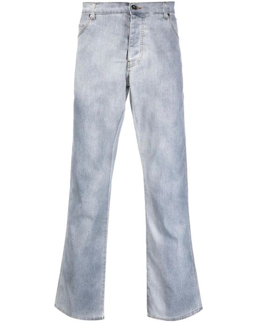 RANRA Blue Stonewashed Straight-Leg Jeans for men