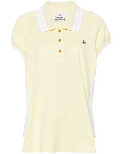 Vivienne Westwood Natural Orb-embroidered Cotton Polo Top