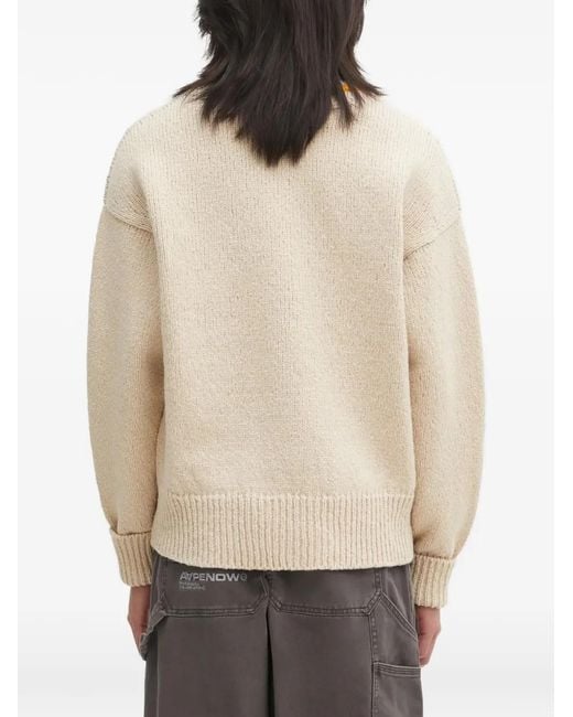 Visvim Natural V-Neck Chunky-Knit Sweater for men