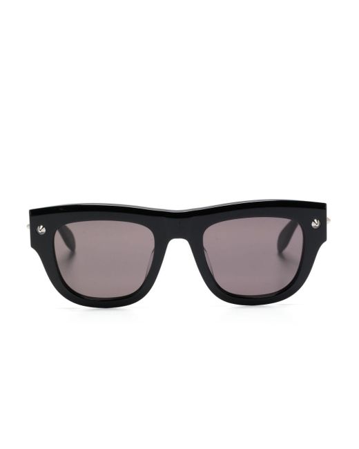 Alexander McQueen Black Spike Stud-detailing D-frame Sunglasses