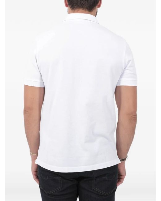 Stone Island White Logo-Patch Polo Shirt for men