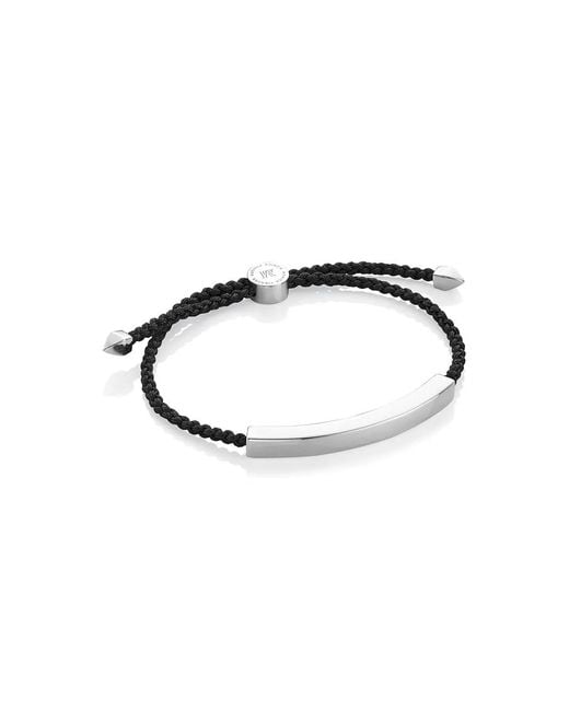 Monica Vinader Black Linear Large Bracelet for men