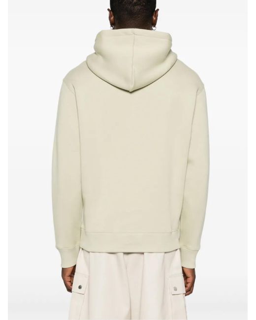 Maison Kitsuné White Minimalist Light Hoodie With Embroidered Fox Emblem for men
