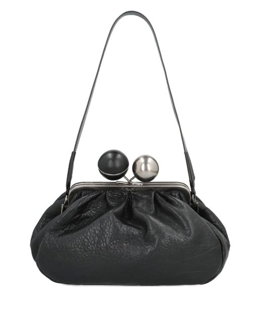 Weekend by Maxmara Black Ball-Embellished Frame Clutch Bag