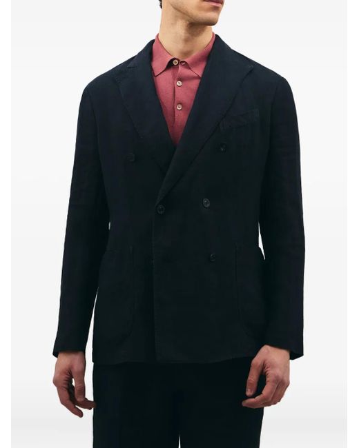 Boglioli Black Double-Breasted Patch-Pocket Suit for men