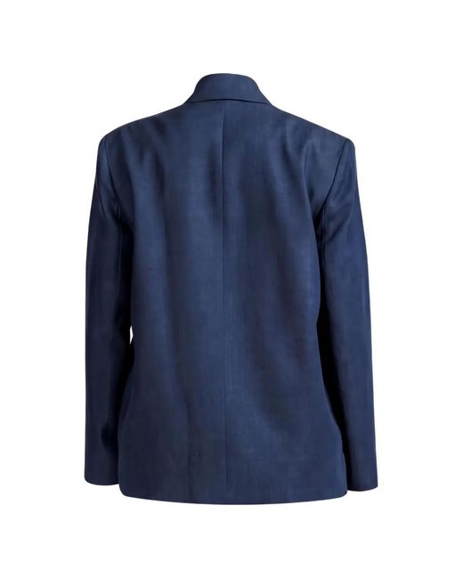 The Sei Blue Double-Breasted Denim Jacket