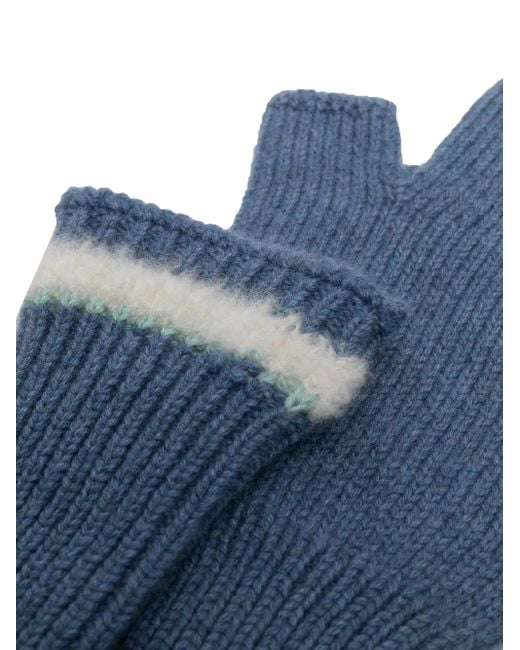 Barrie Blue Fingerless Knit Gloves