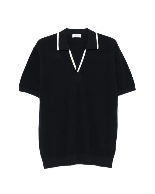 Paolo Pecora Black V-Neck Trim T-Shirt for men