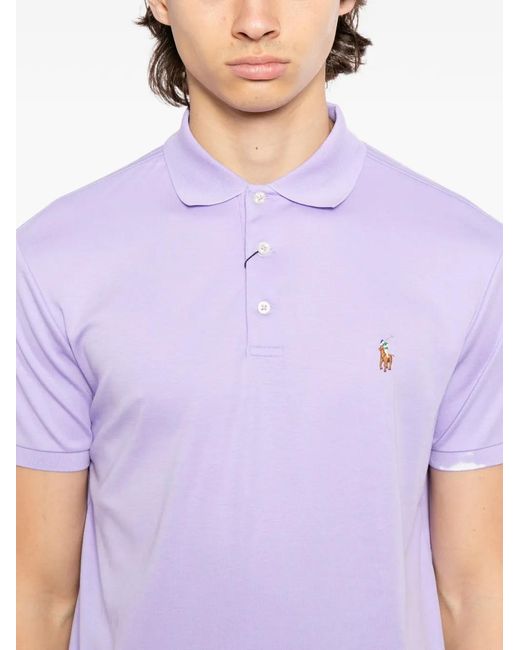 Polo Ralph Lauren Purple Logo-Embroidered Polo Shirt for men