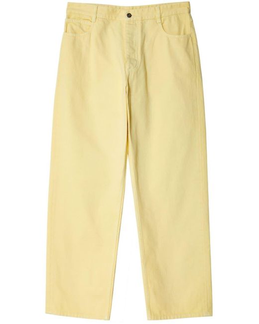 Bottega Veneta Yellow Logo-appliqué Wide-leg Jeans for men