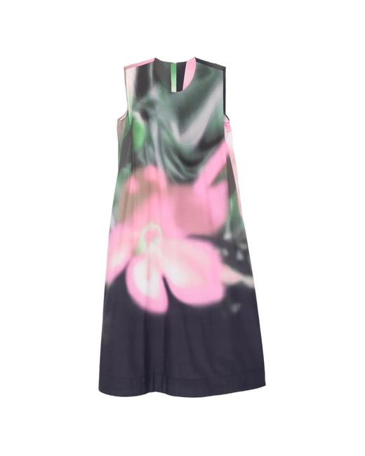 JNBY Pink Graphic-Printed Sleeveless Dress