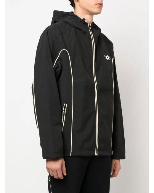 DIESEL Black Windbreaker Jackets for men