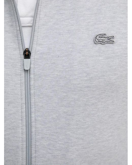 Lacoste Gray Logo-Patch Zip-Up Sweater for men