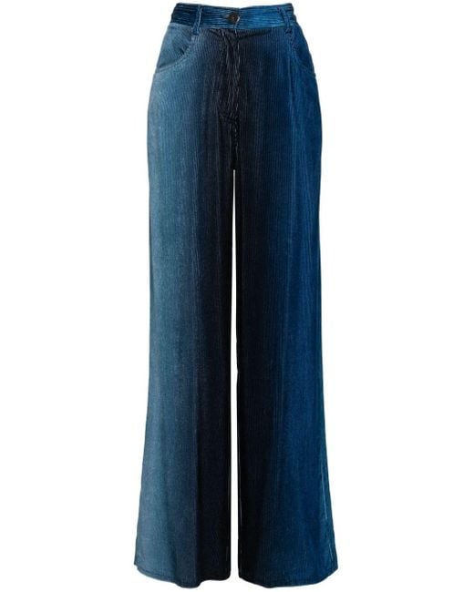 Forte Forte Blue Corduroy Straight-Leg Trousers