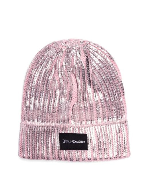 Juicy Couture Pink Beanie Mit Logo-Patch