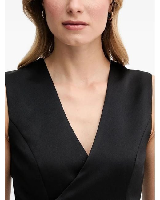 Sandro Ferrone Black Cut-Out V-Neck Maxi Dress