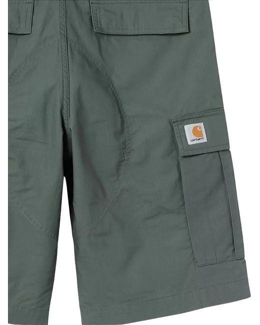Carhartt Green Log-Patch Cargo Shorts for men