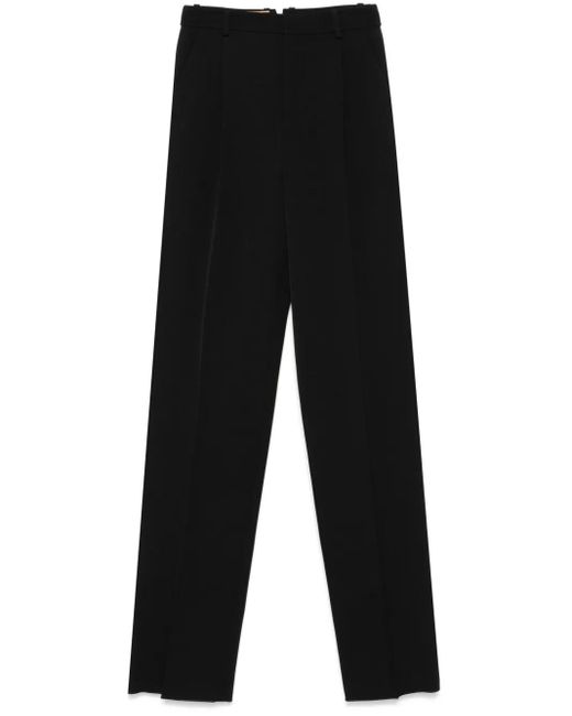 Saint Laurent Black Grain De Poudre Tuxedo Trousers