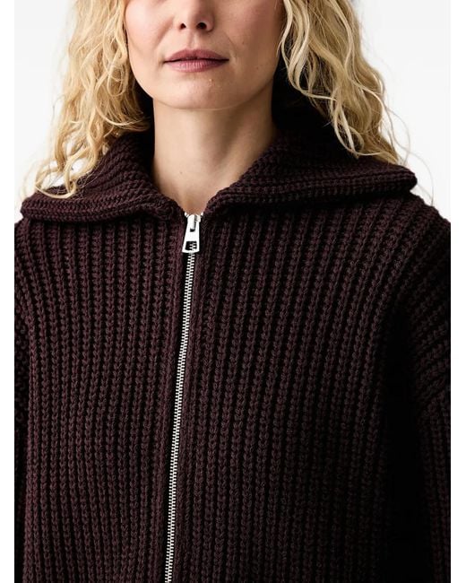 Marc O' Polo Black Zip-Up Ribbed Cardigan