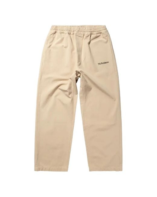 No Problemo Natural Mini Problemo Logo-Embroidered Ripstop Trousers