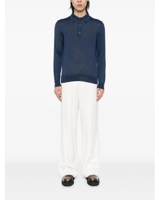 Tom Ford Blue Long-Sleeved Polo Shirt for men