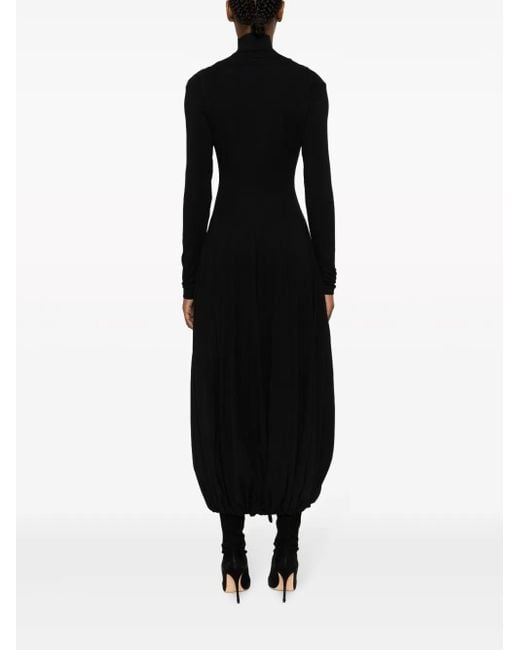 Philosophy Di Lorenzo Serafini Black V-Neck Double-Breasted Midi Dress