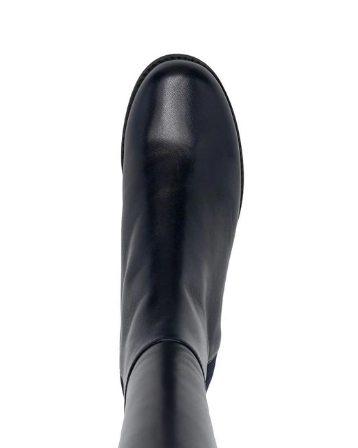 Stuart Weitzman Blue Panelled Leather Knee-High Boots
