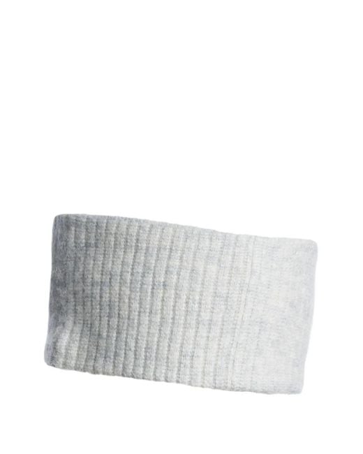 Parajumpers Gray Ribbed-Knit Logo Headband