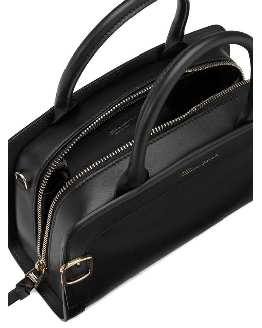 Santoni Black Sac Cabas À Détail De Boucle