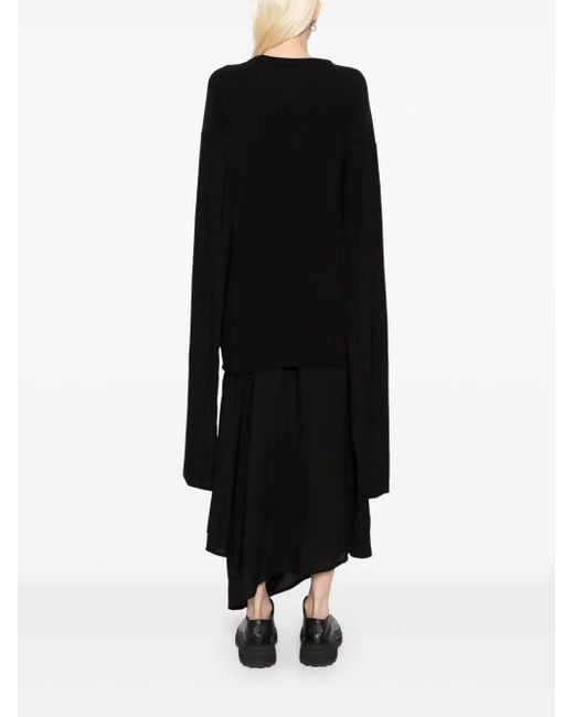 Yohji Yamamoto Black Layered Hanging Sleeves Top