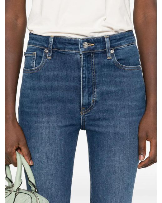 FRAME Blue Whiskering-Effect Jeans