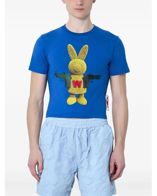 Walter Van Beirendonck Blue Toyterror T-Shirt for men