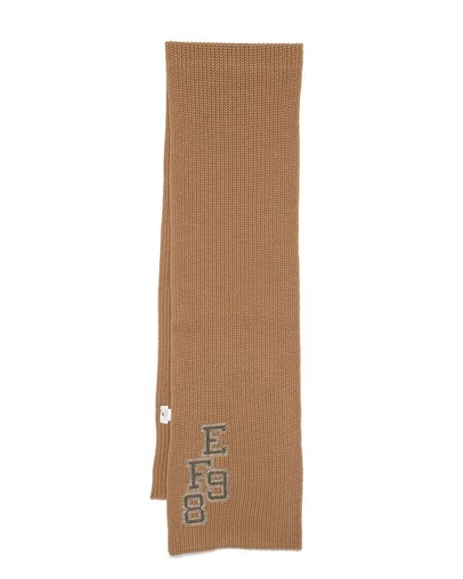 Elisabetta Franchi Natural College-Style Patch Scarf