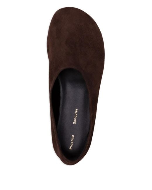 Proenza Schouler Brown Glove Suede-Leather Flats