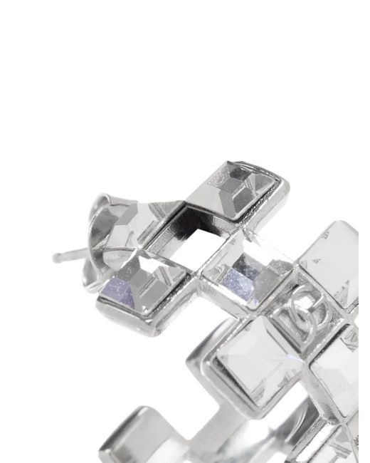 Dolce & Gabbana Gray Crystal Hoop Earring