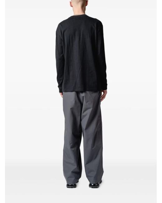 Yoshio Kubo Black Slogan-Print T-Shirt