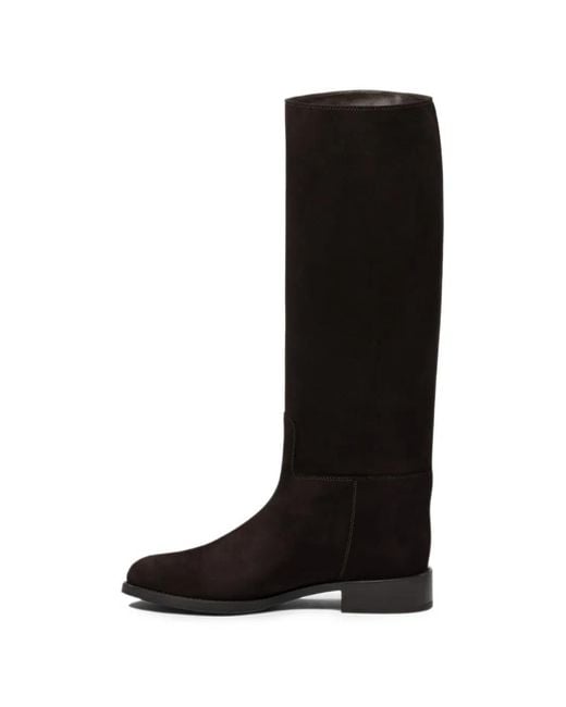 MARETTO® Black Suede Knee-High Boots