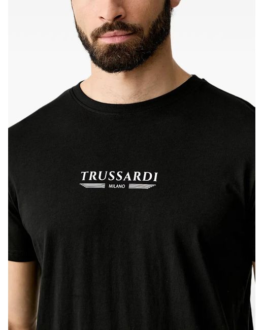 Trussardi Black Logo-Print T-Shirt for men