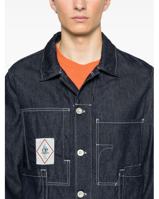 Chaqueta Vaquera Con Parche Del Logo C P Company de hombre de color Blue