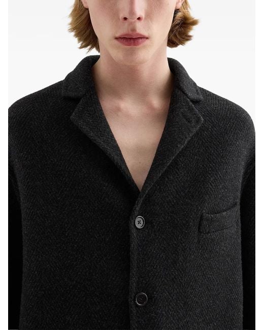 Jil Sander Black Chevron-Pattern Jacket for men