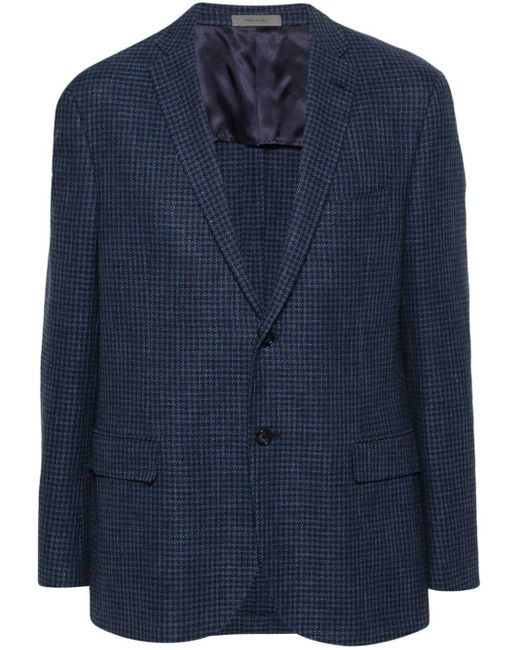 Corneliani Blue Single-breasted Tweed Blazer for men