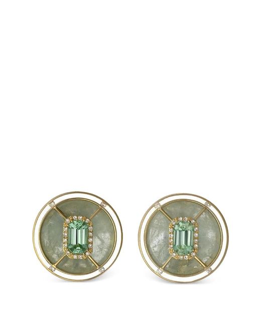 DENISE CASSOU Green Boucles D'Oreilles À Tourmaline