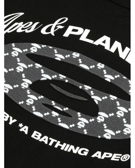 Aape By A Bathing Ape Black Appliqué T-Shirt for men