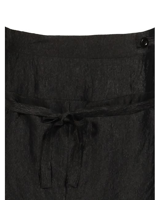 BOHEMSEO Black Draped Asymmetric Mini Dress