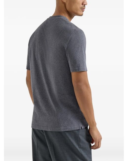 Brunello Cucinelli Gray T-Shirt With Print for men