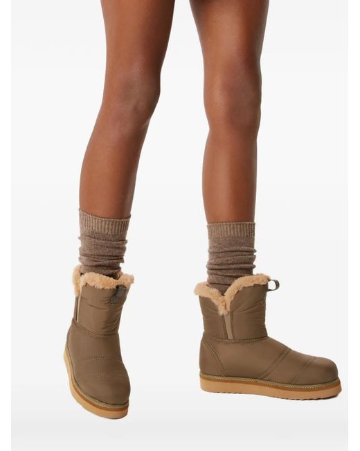 Odissi Brown Rose Padded Fur Lined Boots