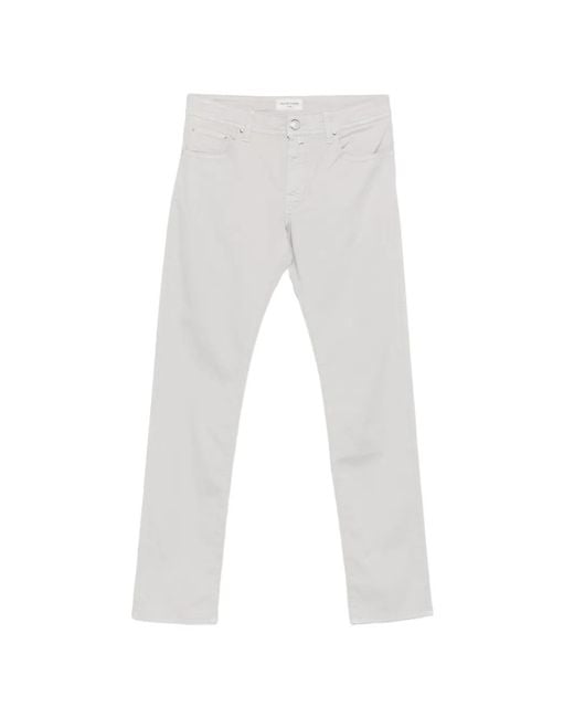 Jacob Cohen White Cotton Pants for men